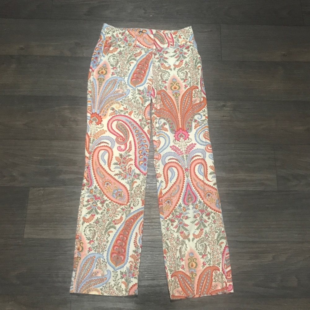 J Crew Paisley Slacks